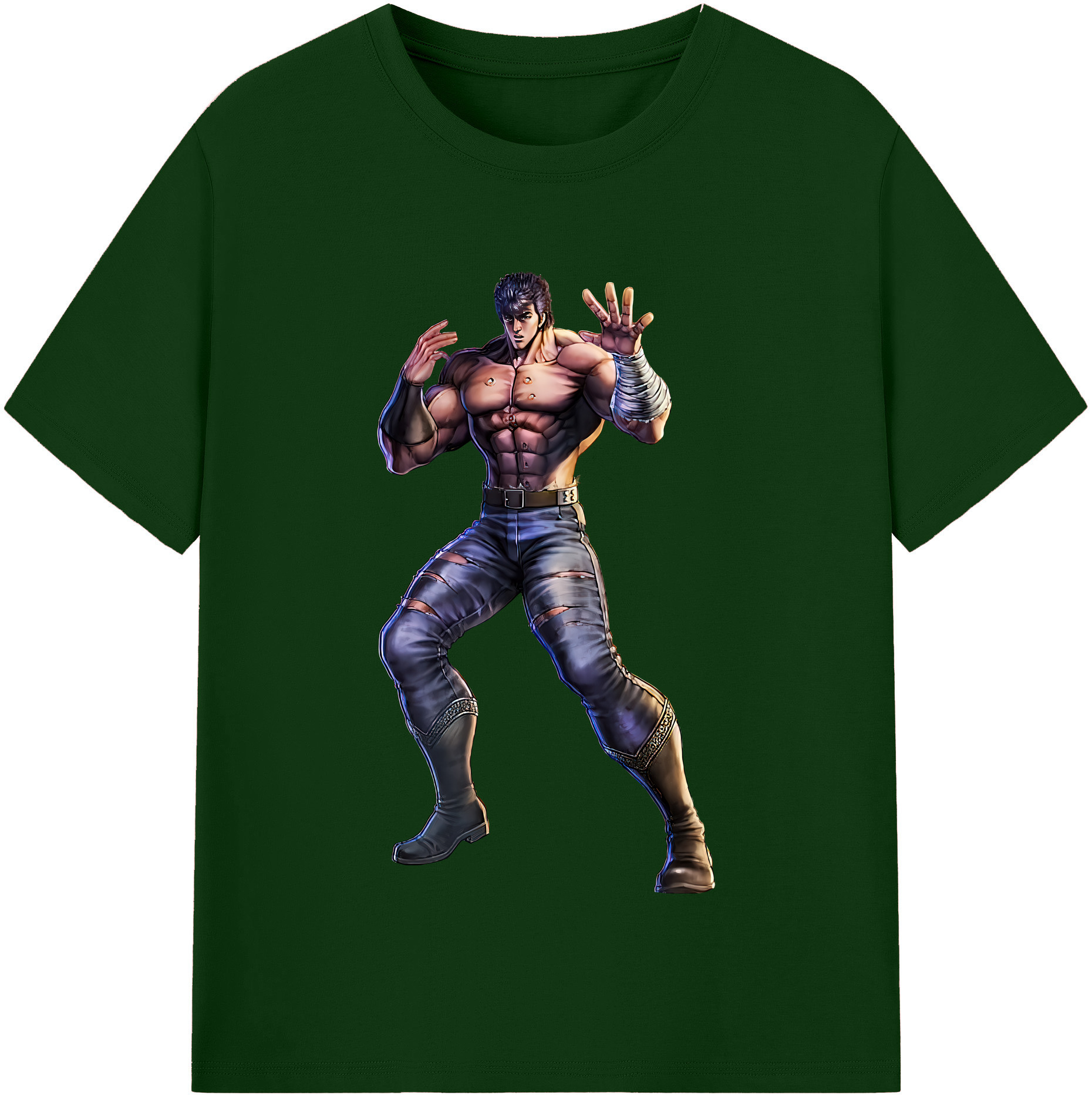 （画像用） 北斗の拳 Fist of the North Star 綿100％半袖Tシャツ（フロントプリント）